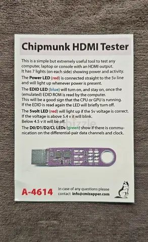 Chipmunk HDMI Tester (A4614)