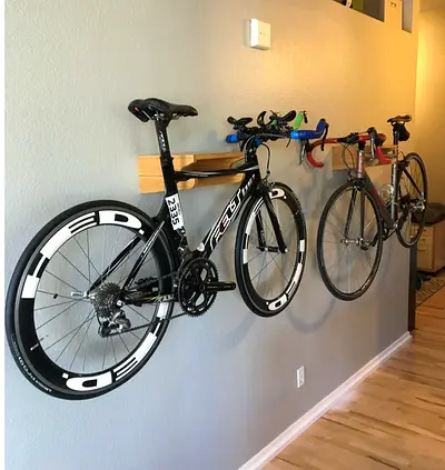 Bike stand/support, made of solid wood