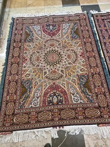 Silk and Wool Persian Rug, Tabriz