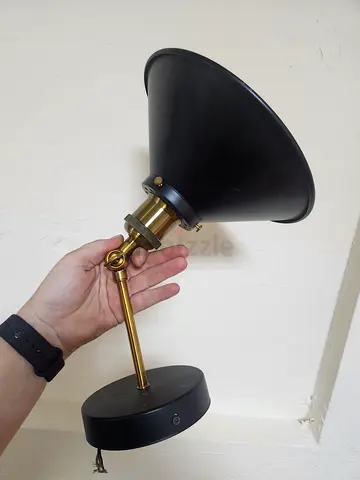 Pair (2x) Vintage Industrial Wall Sconces / Wall Lamps – Black & Brass