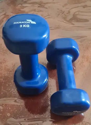 Pair of 3kg Vinyl Coated Dumbbells - Good Condition