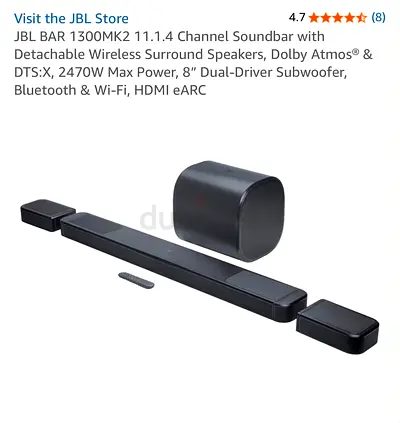 JBL 11.1.4 Channel Soundbar with Wireless Subwoofer and Surround Pods