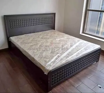 Brand new King size wooden bed frame with Mattress Available