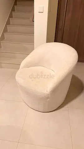 Cream boucle accent armchair — comfy single lounge chair
