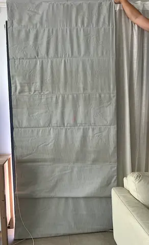 Light grey Roman blind / fabric curtain panel - good condition