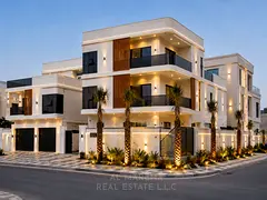 Luxury villa for sale in Al Alia, Ajman | Corner villa on two streets, two floors and a roof terrace