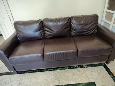 Brown 3+2+1 -Seater Leather Sofa - Good Condition