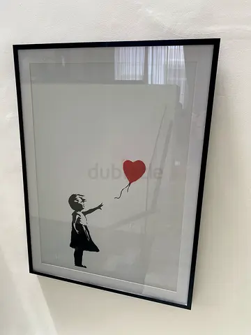Large Framed Banksy Girl with Balloon Print – 90 × 120cm