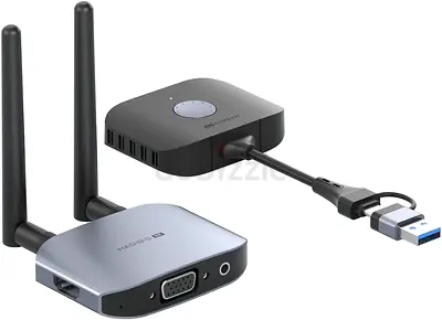 Hagibis Dual USB A & USB C Wireless HDMI Transmitter & Receiver Extender Kits, 1080P@60Hz 5GHz 164ft