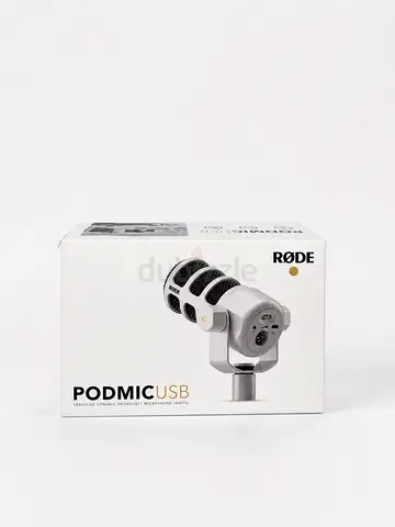 RØDE PodMic USB White + White Microphone Arm / Stand — Perfect Condition