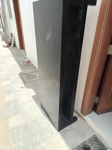 Modern Black Low Console Table with Open Storage Shelf