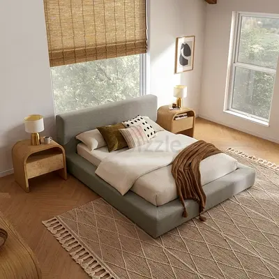 upholstered double bed with mattress included