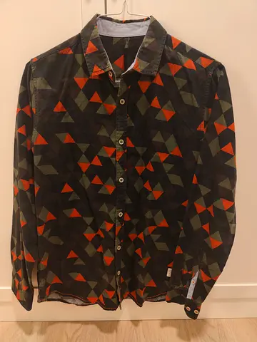 Men's long sleeve casual shirt with geometric print - Medium