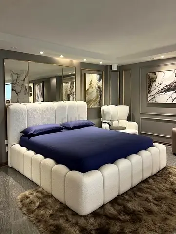 Modern Upholstered Boucle Bed Frame