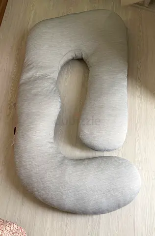 Full Body Pregnancy/Support Pillow - Large U-Shaped, Light Grey Momcozy
