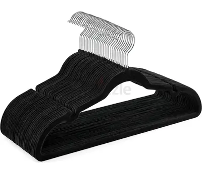 Set of 30 Black Velvet Non-Slip Clothes Hangers