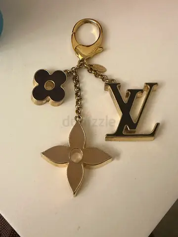 Louis Vuitton Gold Tone Logo Keychain Bag Charm