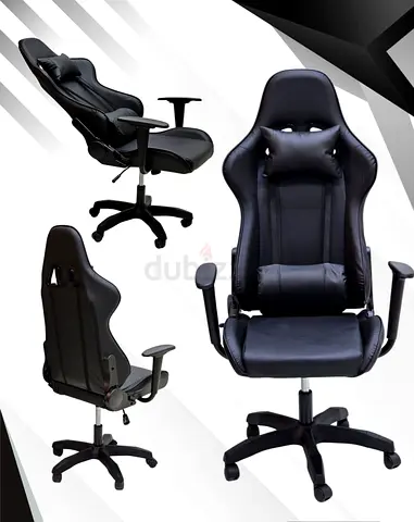 Black Ergonomic Gaming/Office Chair with Lumbar and Head Support