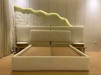 Modern Upholstered Bed Frame with Integrated Nightstands