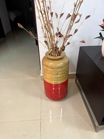 Large Decorative Floor Vase with Dried Branches