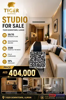 Studio For Sale Fully Furnished with 10% Discount 30/70 Payment Plan