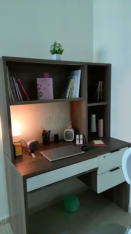Wooden Study Desk with Shelves and Drawers from home center