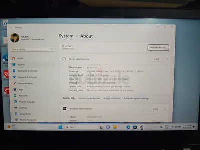Used leveno Laptop - Intel Core i5, 8GB RAM, 256GB SSD (Windows 11) - track pad not working