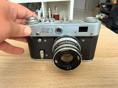 Vintage FED 3 Rangefinder Film Camera with Industar-61 Lens