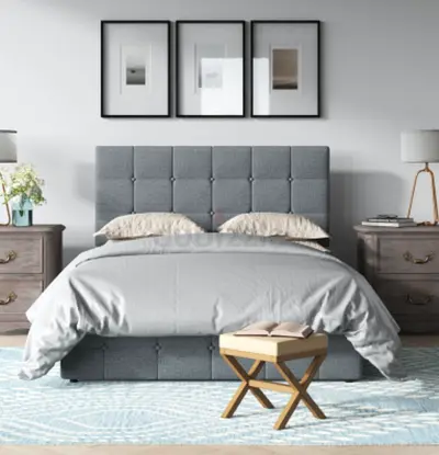 Luxury Upholstered King Size Brand New High Quality Bed, Hydraulic Storage Can be Installed