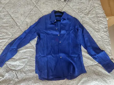 Original Berluti Paris 100% Linen Shirt – Royal Blue (Size L / RL)