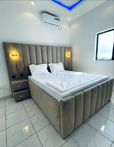 Modern Upholstered Bed Set with Matching Nightstand