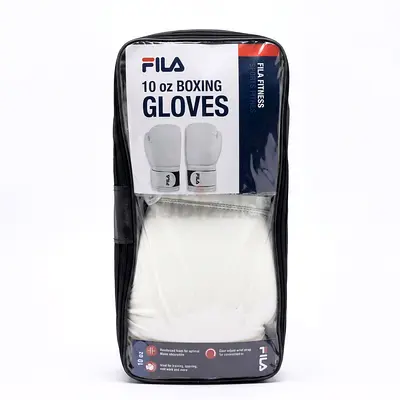 Fila 10 oz White Boxing Gloves (Open Case)