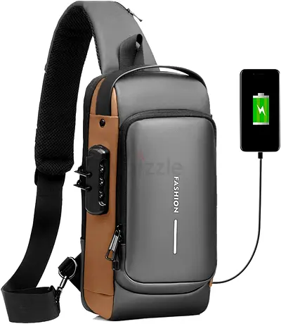 NEW Crossbody Sling Bag - With Lock and Many Zippers