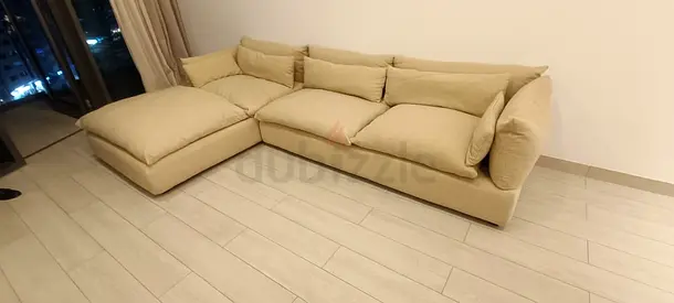 High end Quality Elegent Marina home L shape sofa Beige