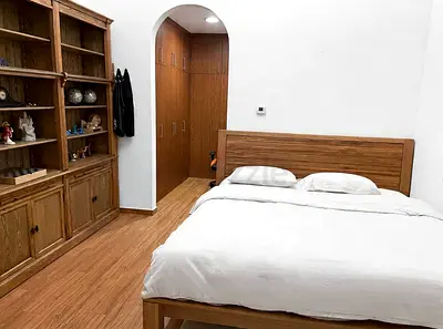 CRATE and BARREL Sierra King Bed reclaimed natural teak and oak wood (only bed frame) 193x203 cm