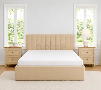Beige Brand New Queen size bed storage including mattress good quality Queen bed