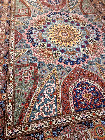 Silk and Wool Persian Rug, Tabriz