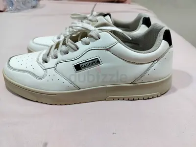 White Canopus low-top casual sneakers, size 45, once used, very clean