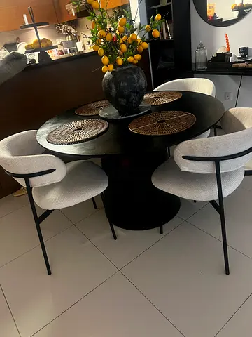 Modern round table dark brown