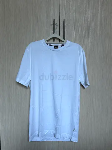 Authentic BOSS Plain white short-sleeve T-shirt - unisex, L (new)