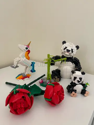 LEGOPanda, Unicorn and Rose Building Set Collection (Prebuilt)