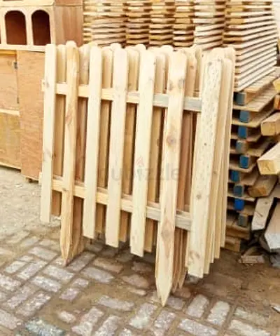 Wooden Picket Fence Panels - New Solid Pine Sections (Set of Panels)