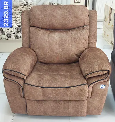 Brown Plush Recliner Armchair — Comfortable Single Seater
