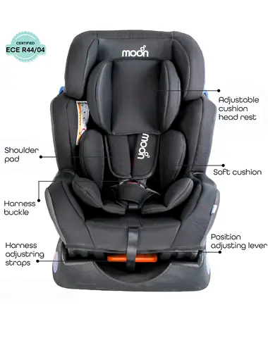 Moon convertible child car seat - adjustable, padded, ECE R44/04 certified