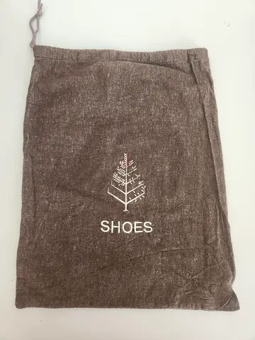 Linen Blend Shoe Dust Bag / Travel Storage Pouch with Drawstring – Brown