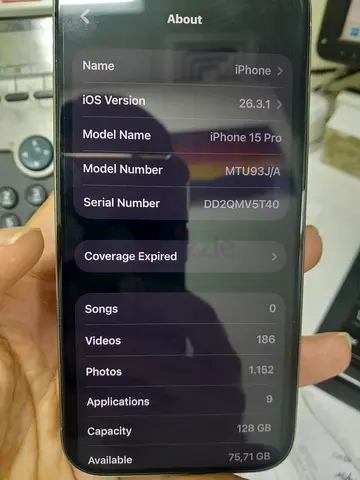 Apple Iphone 15 Pro With 128GB storage Titanium