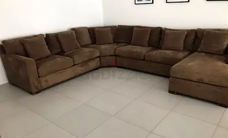 Great Condition Crate And Barrel Axis U shape sofa brown