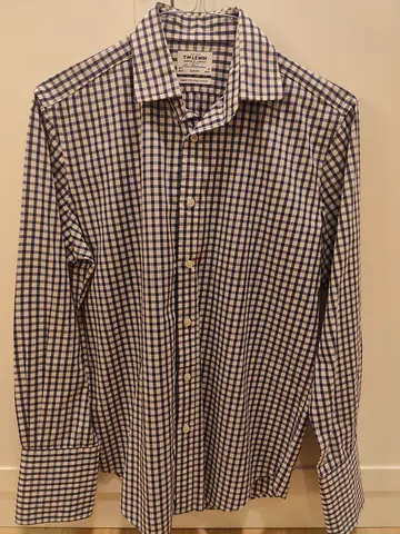 Men's Checked Long-Sleeve Dress Shirt - Size M