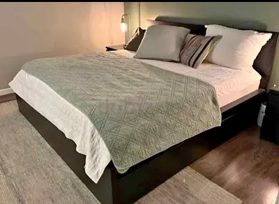 Ikea king size bed with mattress and storage drawers