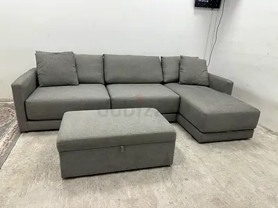 Great condition crate&barrel grey color lshape sofa